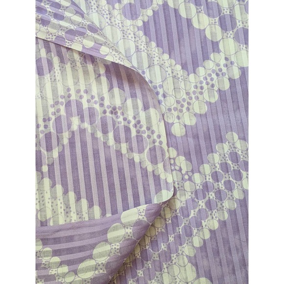 Vintage 60's 70's Light Purple White Optical Illusion Dimity-like Fabric 2 Yds - Picture 4 of 6